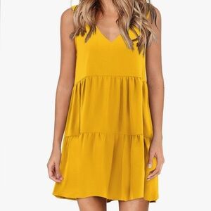 🆕 Women’s Summer Tunic Dress V Neck Flowy Swing Shift Dress